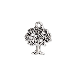 Silver Plated Tree Charms 18x16mm 2pc