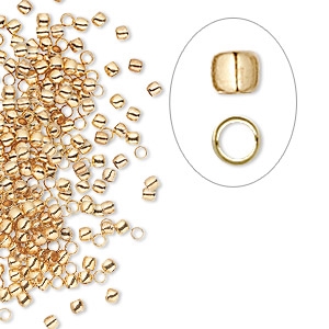 Crimp beads 2 mm - European-made - Satin Golden Tone x50 - Perles & Co